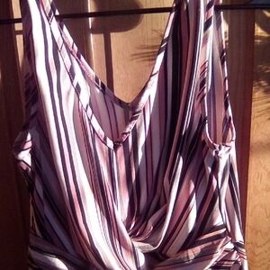 Candie's Striped Midi Dress in Pink, Black & White